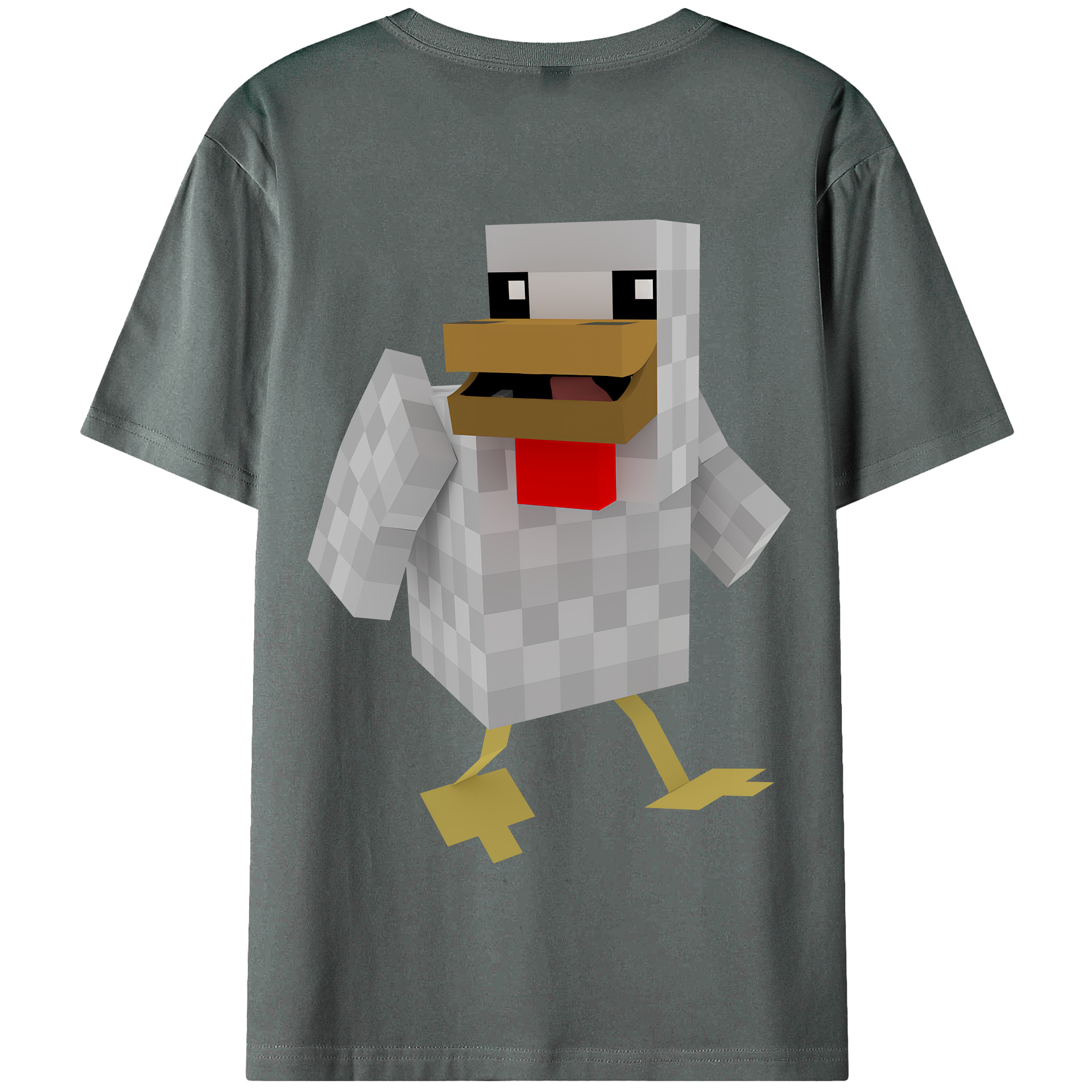 （画像用） マインクラフト ブロックの世界 Minecraft MC Block world 綿100％半袖Tシャツ（背面プリント）